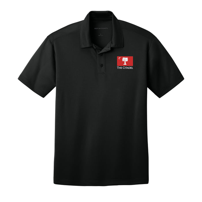 The Citadel, Big Red Flag,  Silk Touch™ Performance Polo - Black