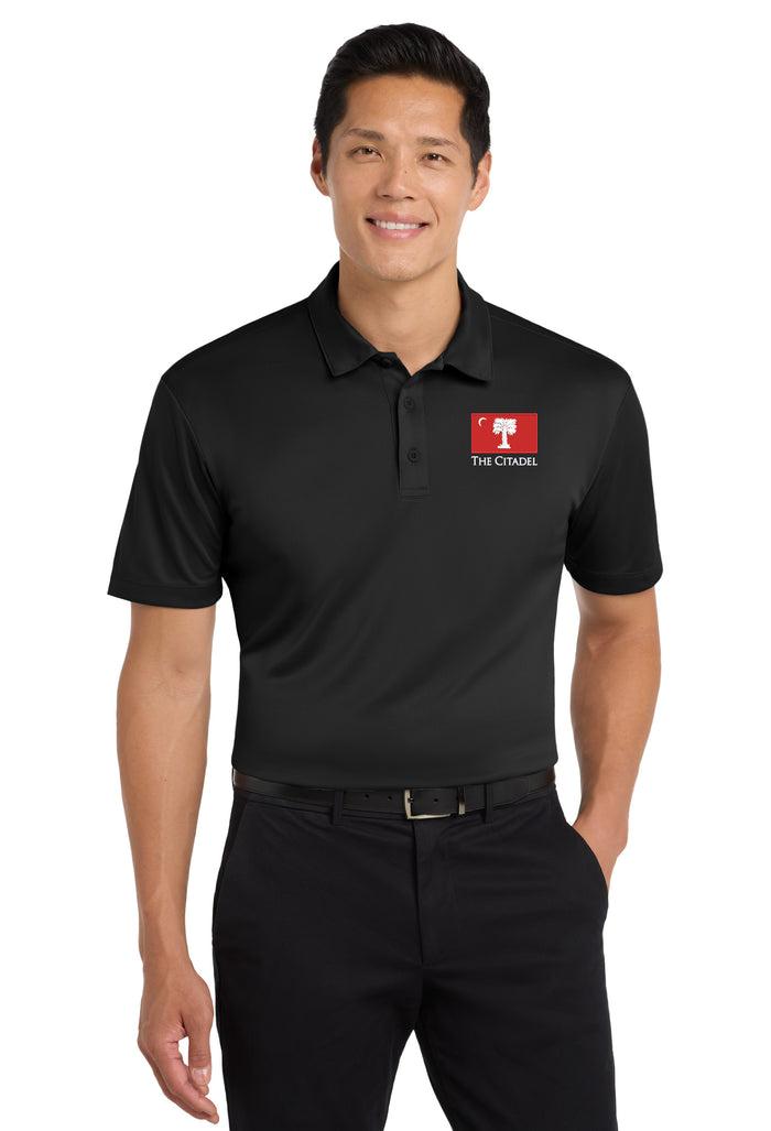 The Citadel, Big Red Flag,  Silk Touch™ Performance Polo - Black