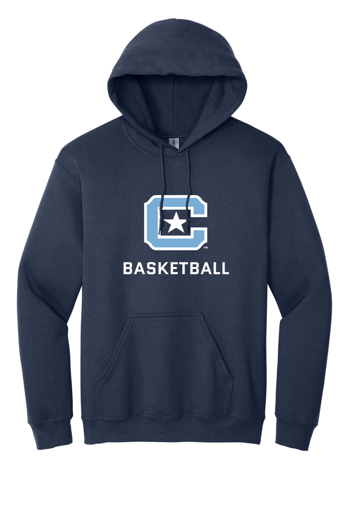 18500 The Citadel Block C Star logo, Sports - Basketball,  Heavy Blend™ Hooded Unisex Sweatshirt Navy