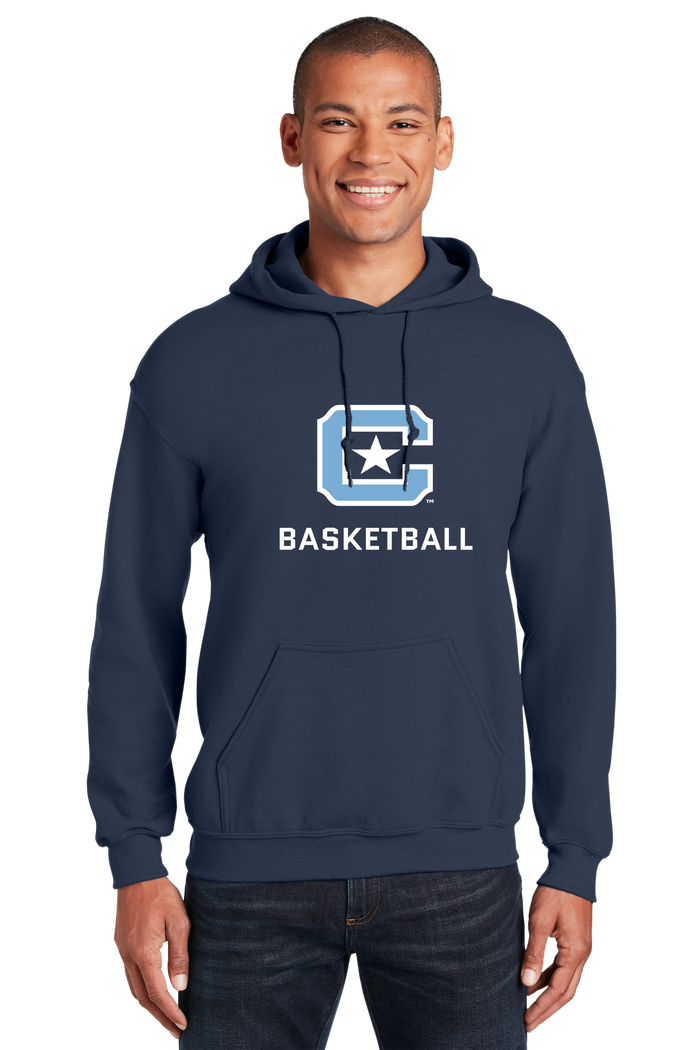 18500 The Citadel Block C Star logo, Sports - Basketball,  Heavy Blend™ Hooded Unisex Sweatshirt Navy