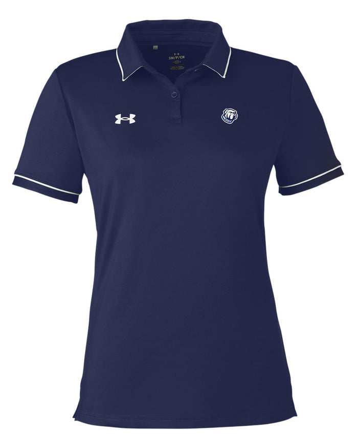 Bulldog Under Armour Ladies' Tipped Teams Performance Polo- Navy
