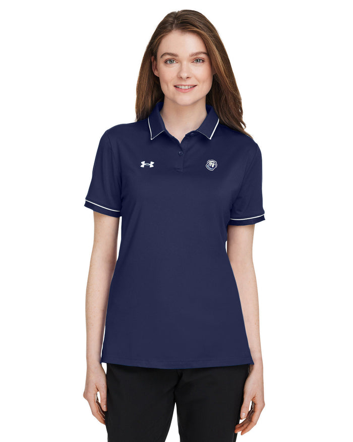 Bulldog Under Armour Ladies' Tipped Teams Performance Polo- Navy