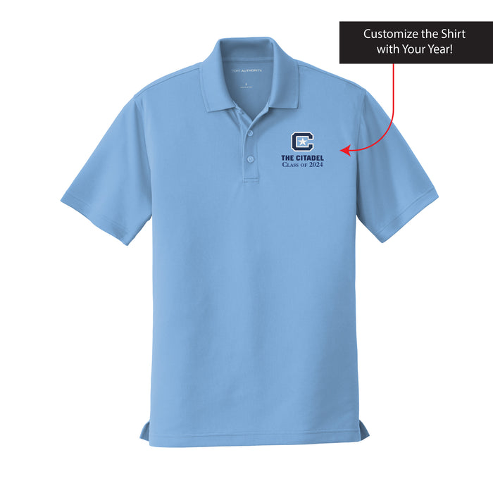 The Citadel, C Star, Customizable (Your Year), UV Micro-Mesh Polo Shirt - Carolina Blue