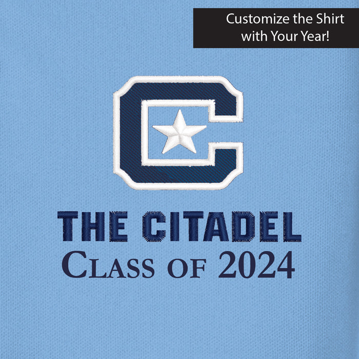 The Citadel, C Star, Customizable (Your Year), UV Micro-Mesh Polo Shirt - Carolina Blue