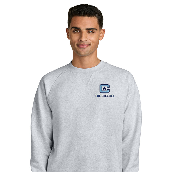 The Citadel, C Star Logo, Stanley/Stella Unisex Knoxer Crewneck Sweatshirt- Cool Heather Grey