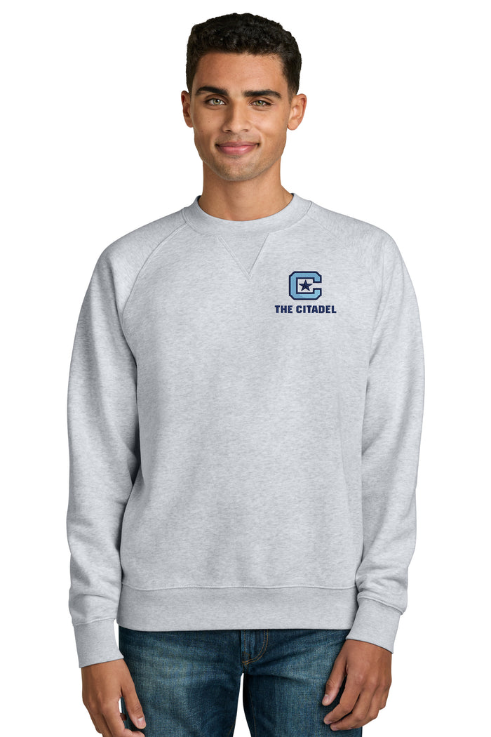 The Citadel, C Star Logo, Stanley/Stella Unisex Knoxer Crewneck Sweatshirt- Cool Heather Grey