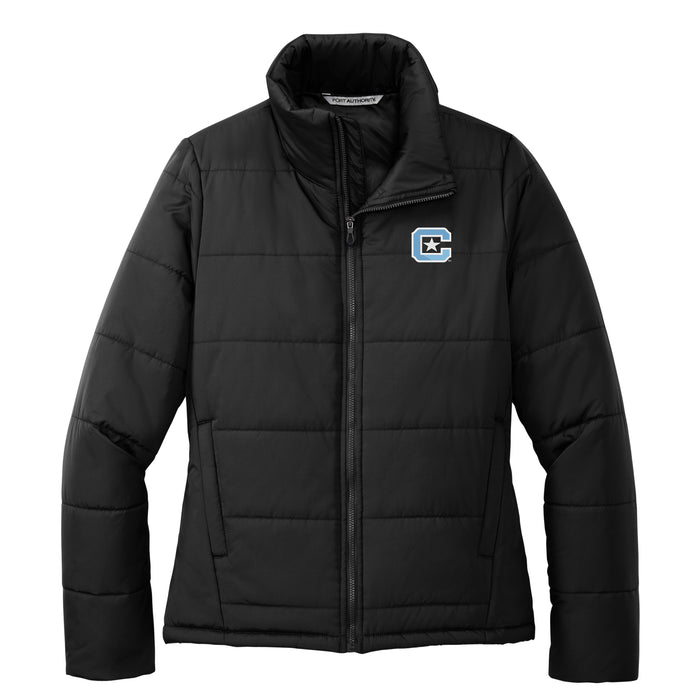 The Citadel, C Star, Port Authority® Women's Puffer Jacket - Black