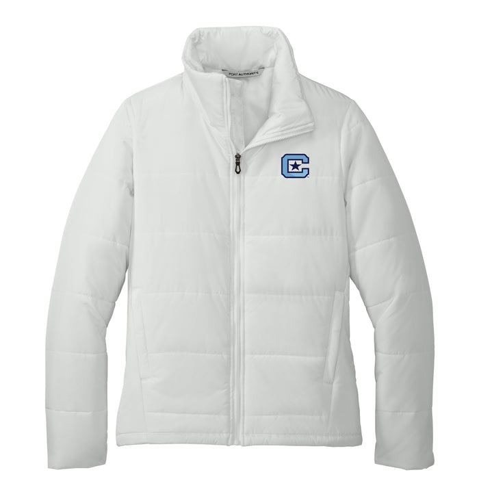 The Citadel, C Star, Port Authority® Women's Puffer Jacket - Marshmallow