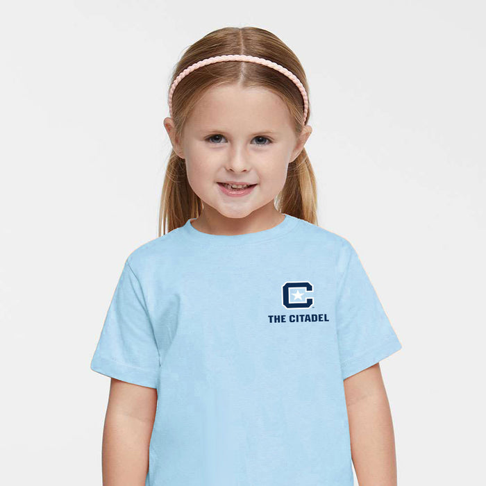 The Citadel, C Star, Toddler Fine Jersey Tee - Light Blue