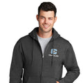 The Citadel, Club Sports - Triathlon, Core Fleece Full-Zip Hooded Sweatshirt - Dark Heather Grey