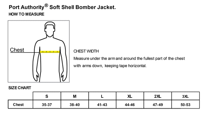 The Citadel, Customizable (Your Year) Ring Bezel Design, Soft Shell Bomber Jacket-  Size Chart