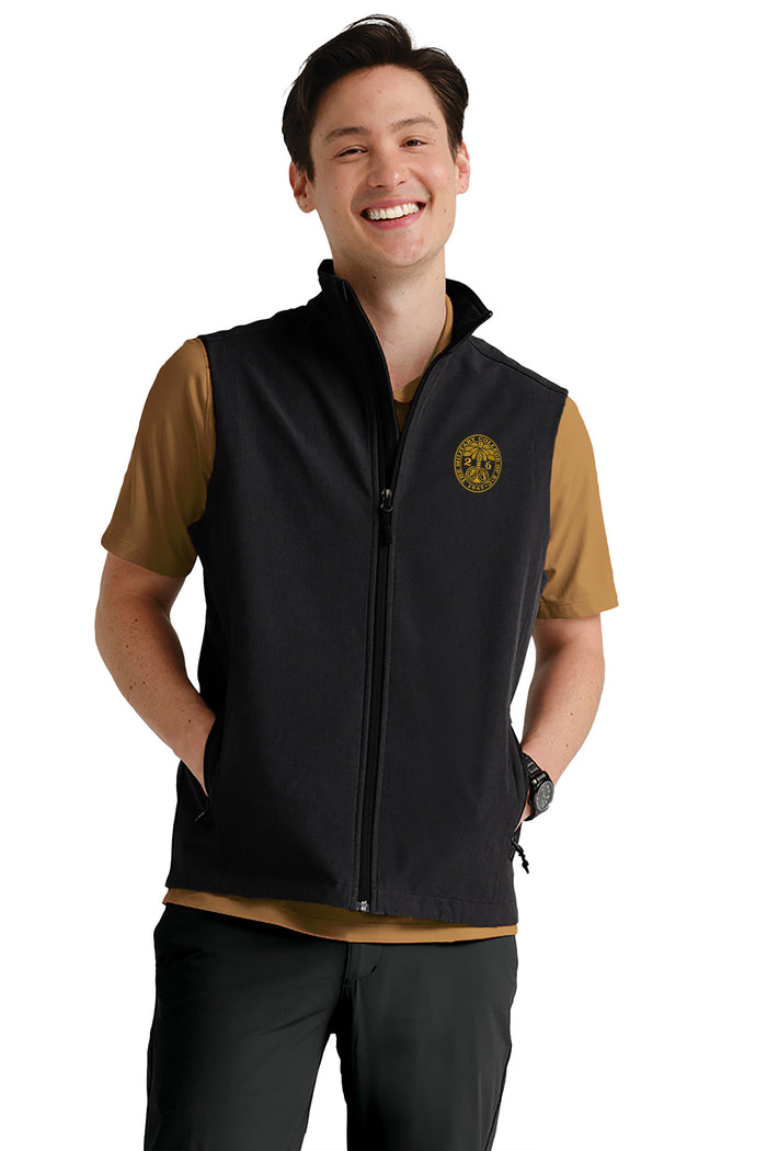 The Citadel, Customizable (Your Year) Embroidered Ring Bezel Design, Soft Shell Vest - Black