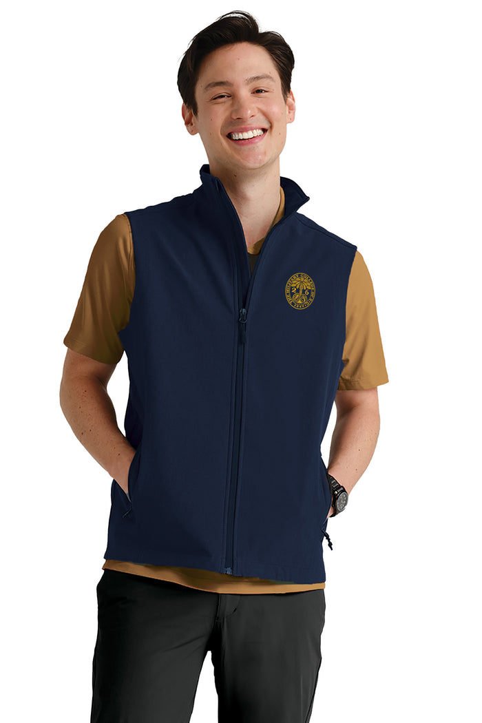 The Citadel, Customizable (Your Year) Embroidered Ring Bezel Design, Soft Shell Vest - Navy