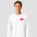 The Citadel, 3D Effect Big Red Flag, Stanley/Stella Unisex Creator 2.0 Long Sleeve T-Shirt - White