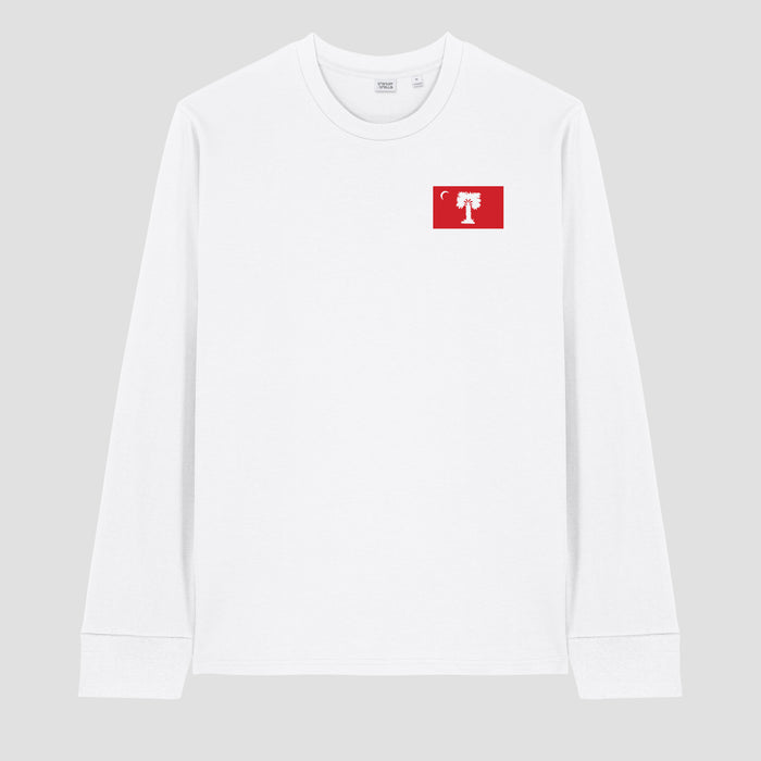 The Citadel, 3D Effect Big Red Flag, Stanley/Stella Unisex Creator 2.0 Long Sleeve T-Shirt - White
