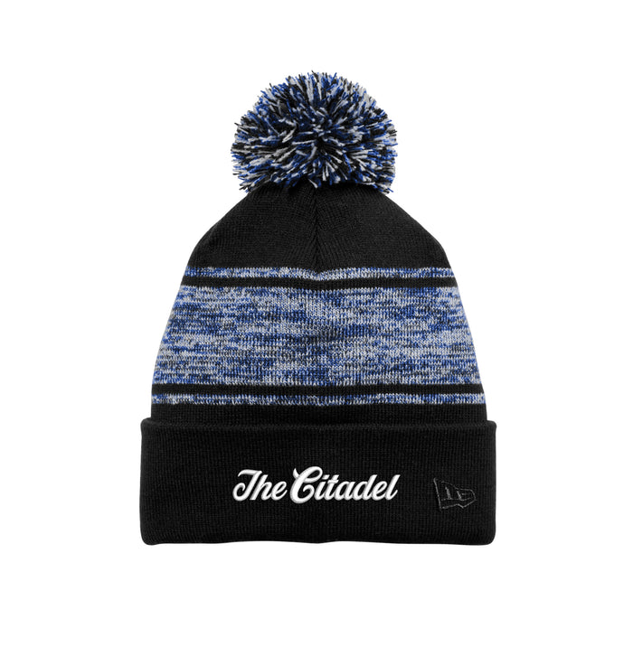 The Citadel Script, Embroidered, Blue, Limited Edition New Era ® Knit Chilled Pom