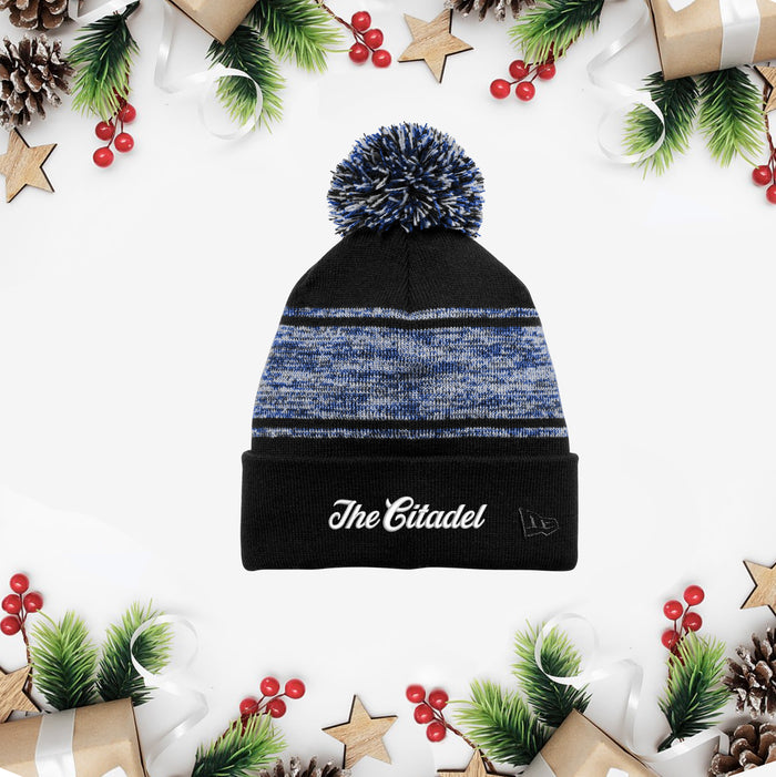 The Citadel Script, Embroidered, Blue, Limited Edition New Era ® Knit Chilled Pom