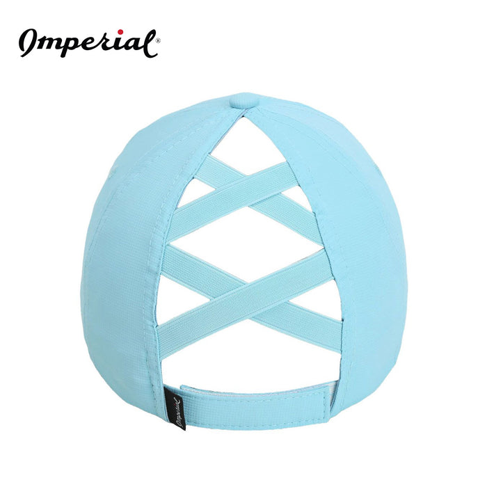 The Citadel, Script Logo, Imperial - The Hinsen Performance Ponytail Cap- Light Blue - Back