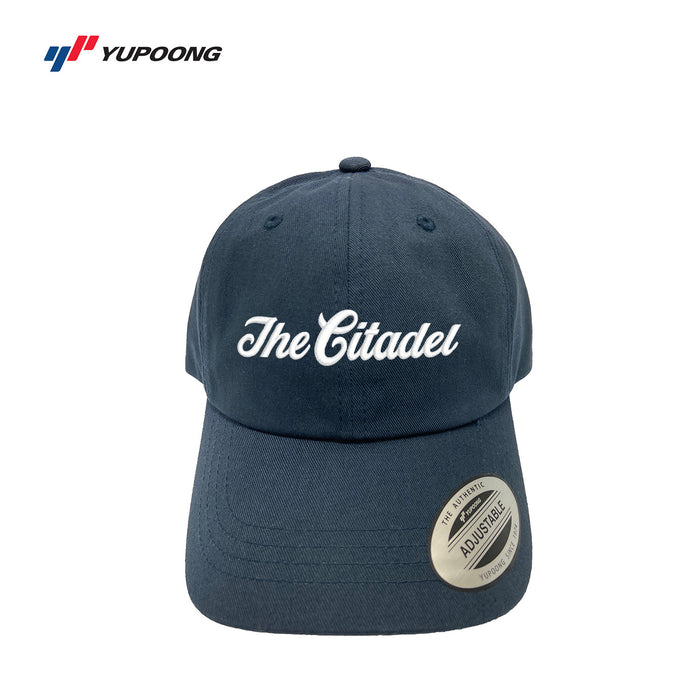 The Citadel, Script, Yupoong Adult Low-Profile Cotton Twill Dad Cap- Navy