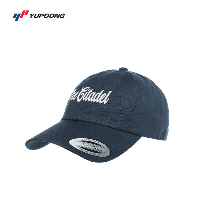 The Citadel, Script, Yupoong Adult Low-Profile Cotton Twill Dad Cap- Navy