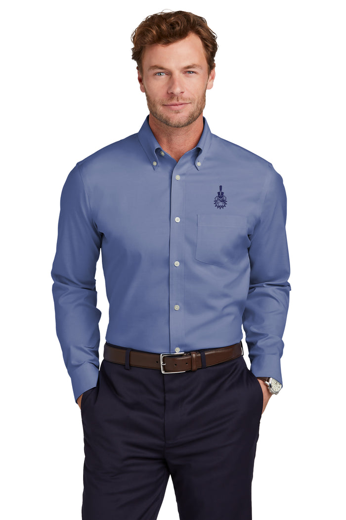 The Citadel, Spike, Brooks Brothers® Wrinkle-Free Stretch Pinpoint Shirt - Cobalt Blue
