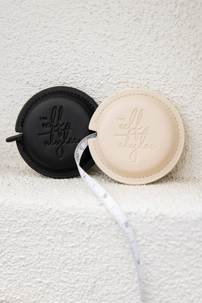 The Self Styler Retractable Measuring Tape - Faux Leather - Black - The Self Styler