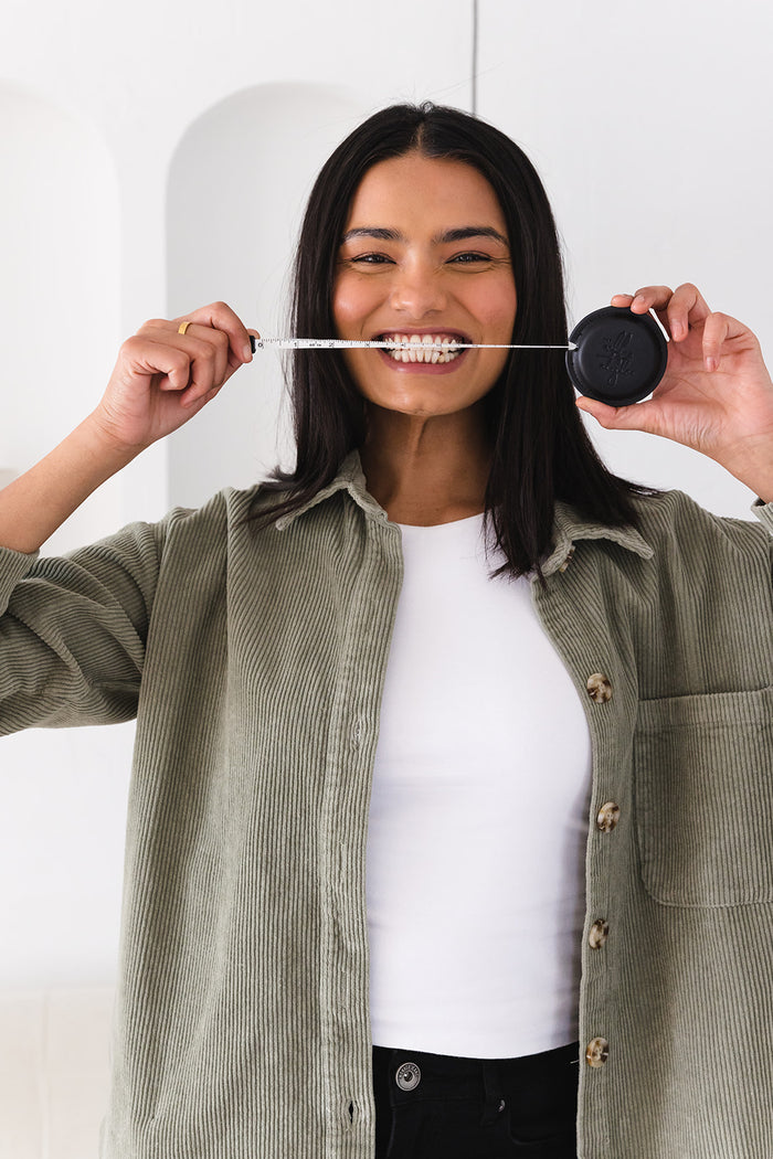 The Self Styler Retractable Measuring Tape - Faux Leather - Black - The Self Styler