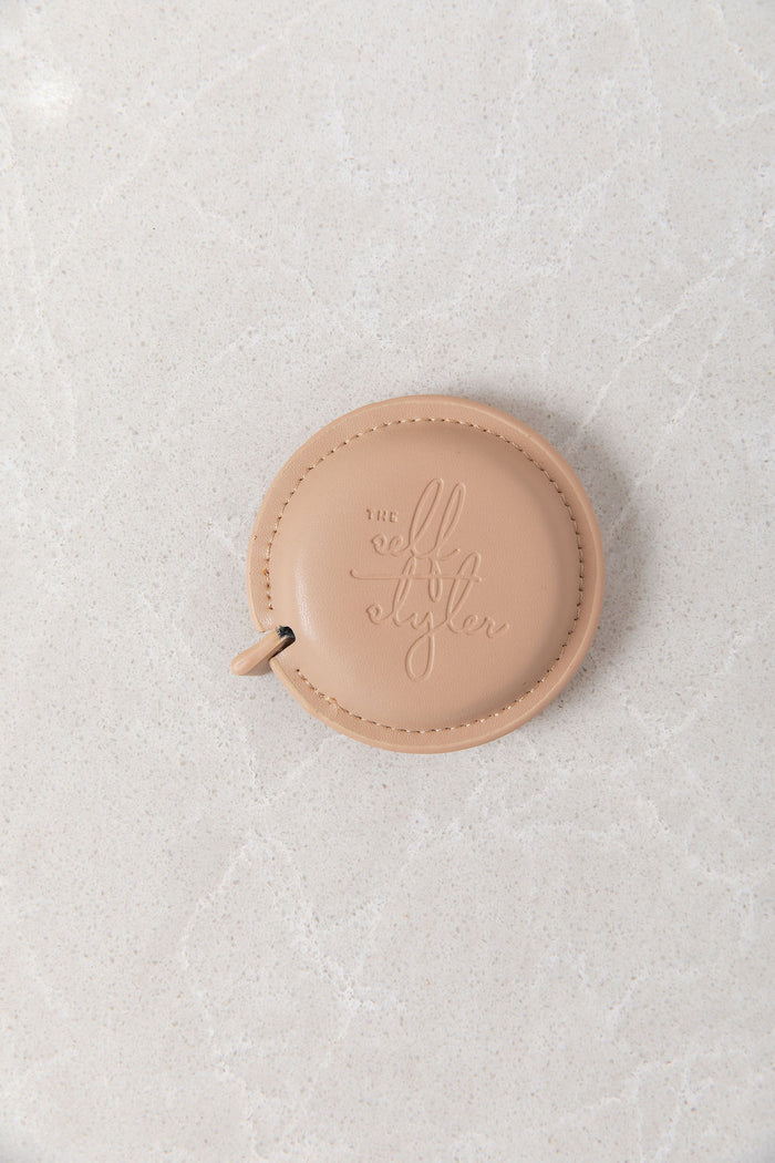 The Self Styler Retractable Measuring Tape - Faux Leather - Chai - The Self Styler