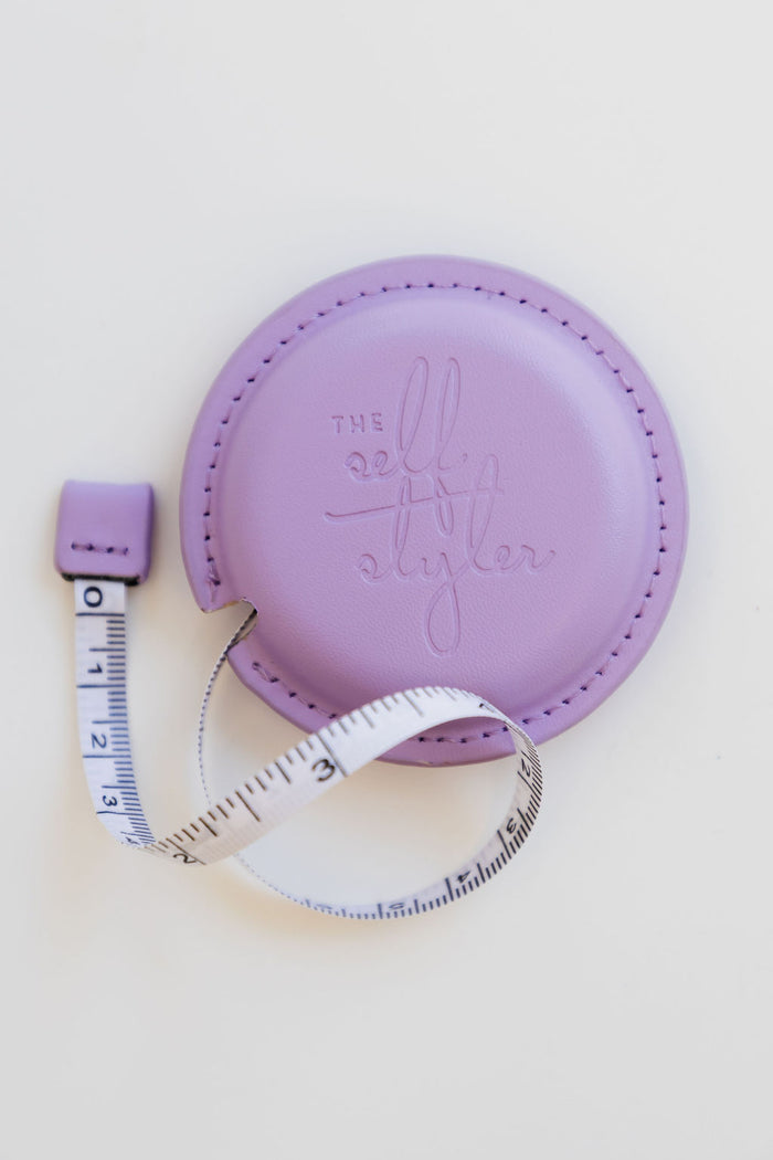 The Self Styler Retractable Measuring Tape - Faux Leather - Lavender - The Self Styler