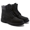 Timberland men's 6-inch waterproof boot with padded collar, durable leather upper, and rugged outsole, size 9.5 M.