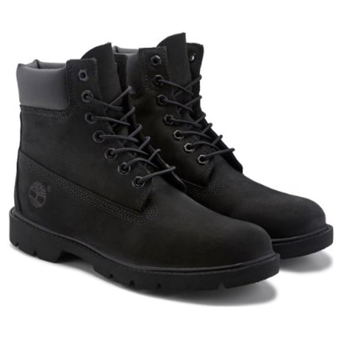 Timberland men's 6-inch waterproof boot with padded collar, durable leather upper, and rugged outsole, size 9.5 M.