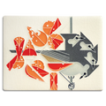 6x8 Titmouse Tidbit is based on the original piece by celebrated wildlife artist Charley Harper created by Motawi art tiles.
