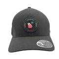 TravisMathew Georgia FlexFit Tech 110 golf cap, navy blue hat with curved brim and embroidered logo, designed for performance and comfort