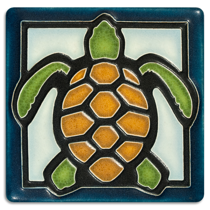 Turtle (Light Blue) – 4x4 art tile cube frame