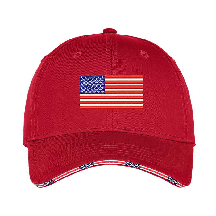 The Citadel, Citadel Club, Summerville, Port Authority® Americana Flag Sandwich Cap - Red