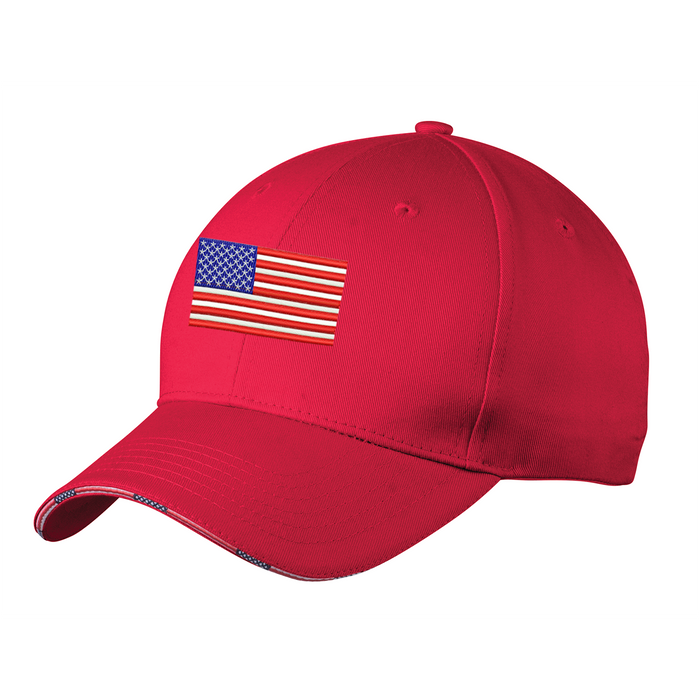 The Citadel, Citadel Club, Summerville, Port Authority® Americana Flag Sandwich Cap - Red