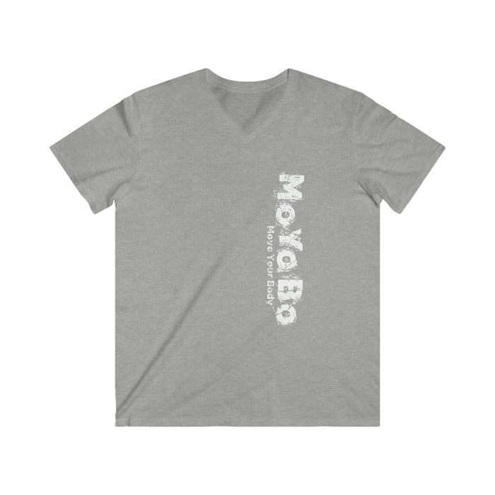 Vertical Fitted V-Neck Short Sleeve Tee
