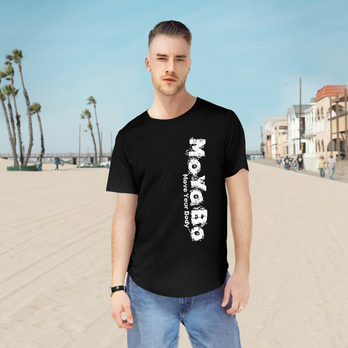 Vertical Jersey Curved Hem Tee