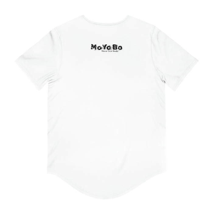Vertical Jersey Curved Hem Tee