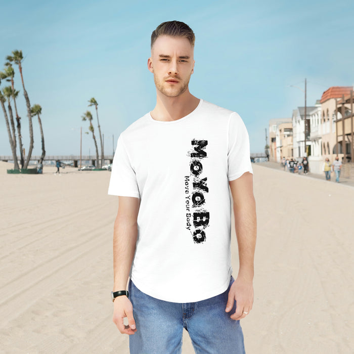 Vertical Jersey Curved Hem Tee