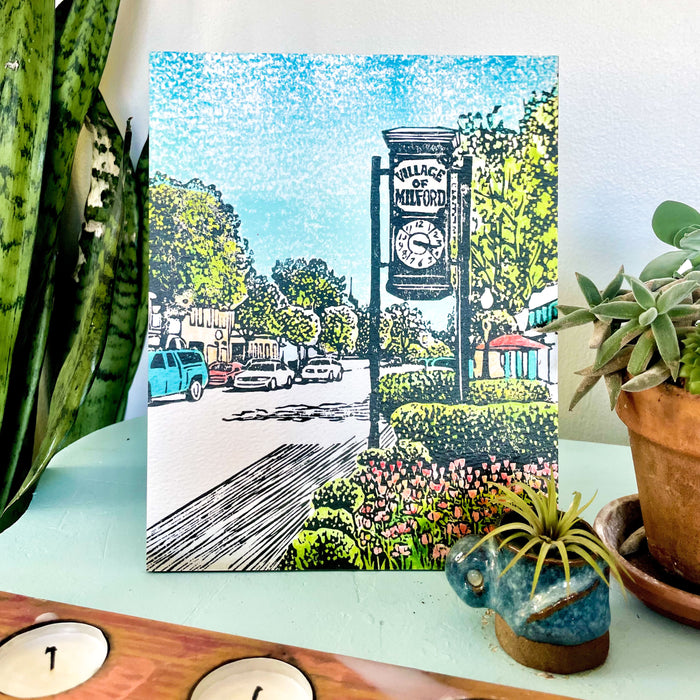 Village of Milford Digital Reproduction by Natalia Wohletz of Peninsula Prints.