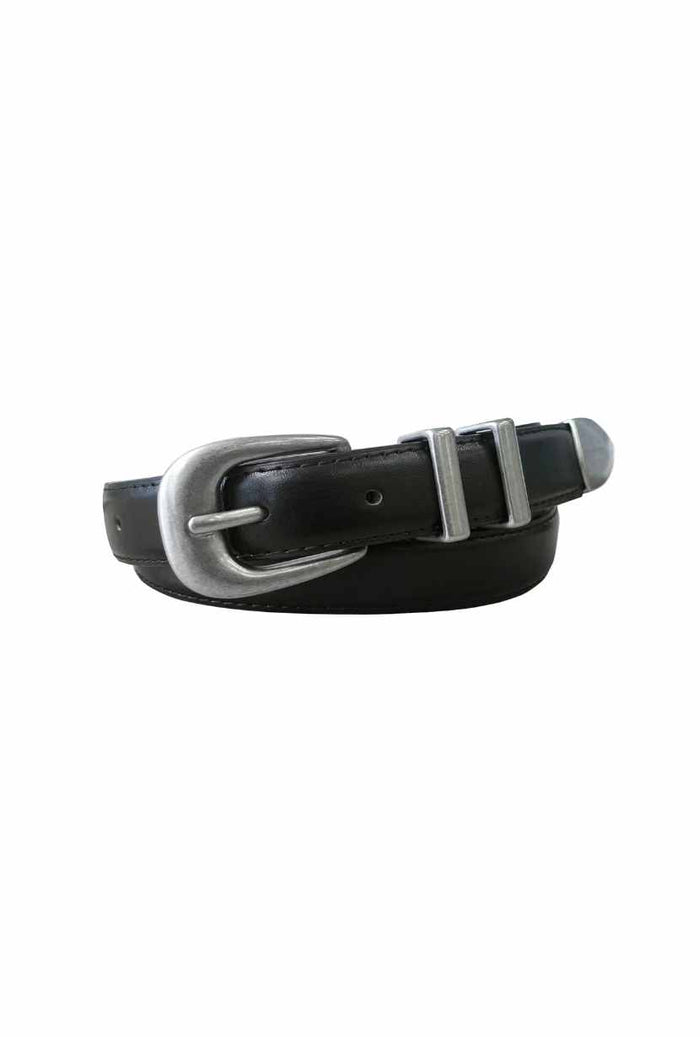 Petite Studio's Viola Leather Belt with Chunky Silver Buckle