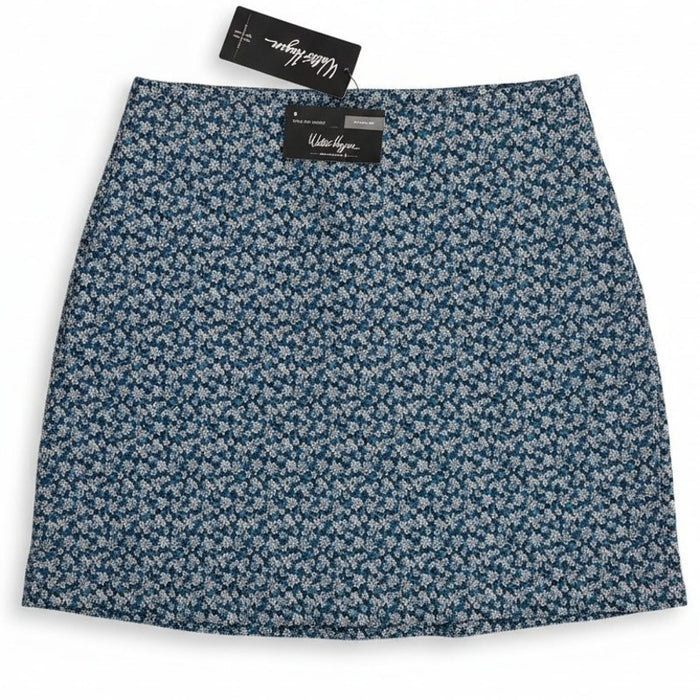 Walter Hagen P11 Sculpt Skort in Dogwood Ditsy print, women's small size, showing the 17-inch golf skort with floral pattern.