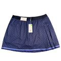 Walter Hagen women's side pleat contrast skort in navy with argyle geo pattern, size XXL, showing front view of the stylish golf skort.