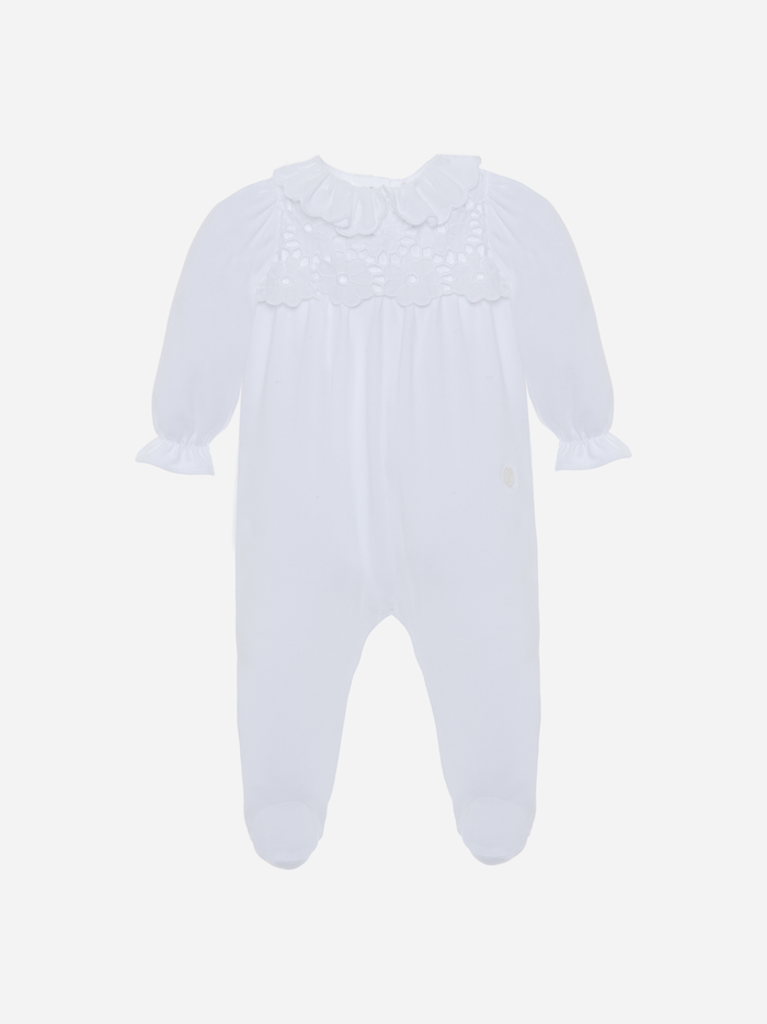 White English embroidery babygrow