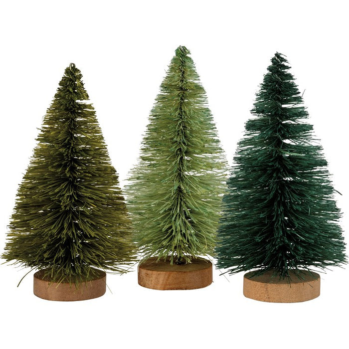 Winter Green Bottle Brush Tree Set