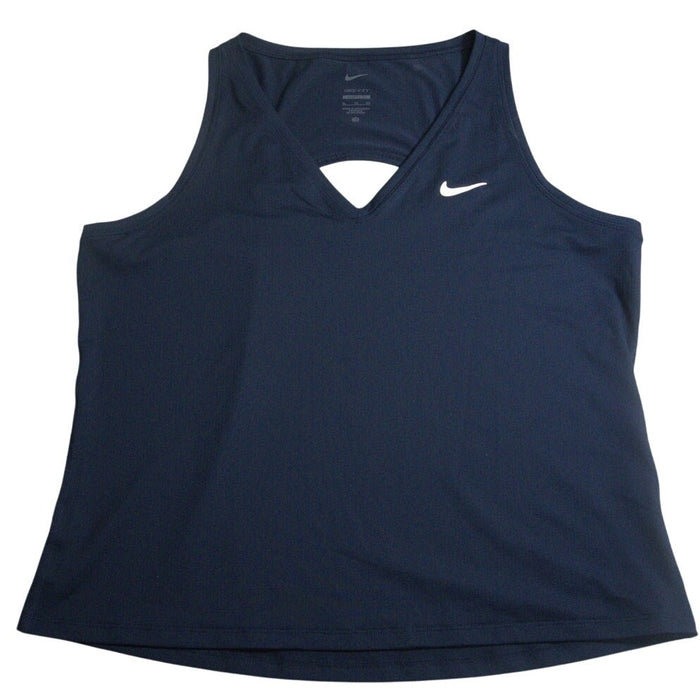 Nike women's XL keyhole back athletic workout tank top with breathable fabric and stylish design, perfect for exercise.