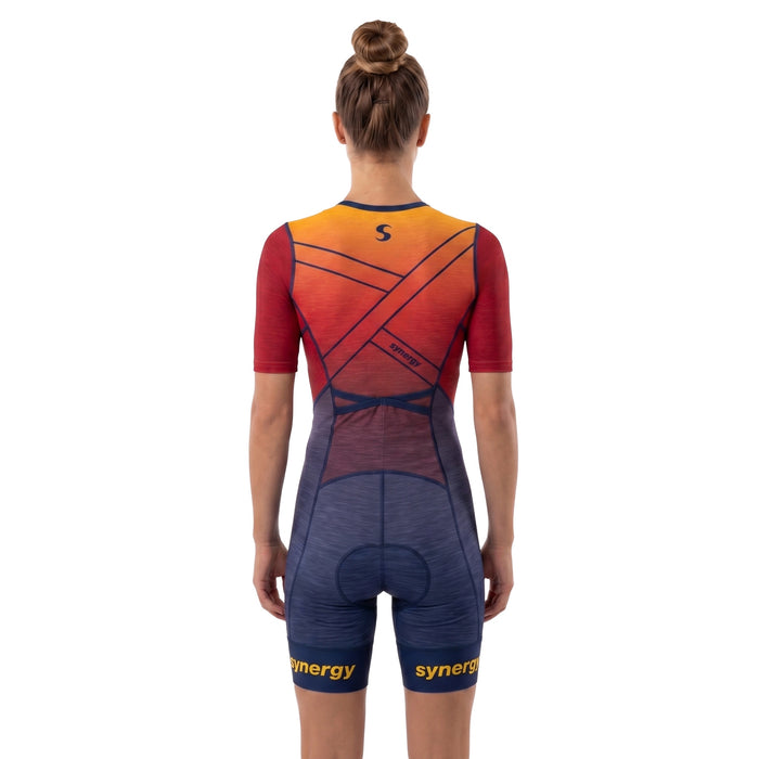 Women's Pro Short Sleeve Tri Suit - Flame Lily 02