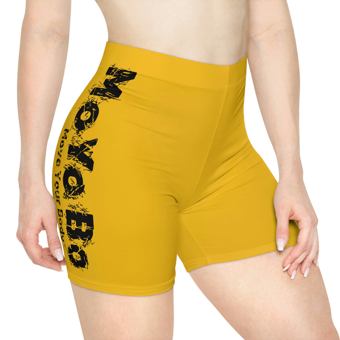 Women's Yellow Biker Shorts