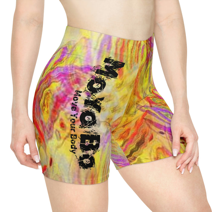 Women's Yellow Swirl Biker Shorts